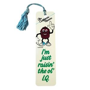 Vintage 80s California Raisins Bookmark "Raisin I.Q." 1988 CALRAB Antioch H-1079